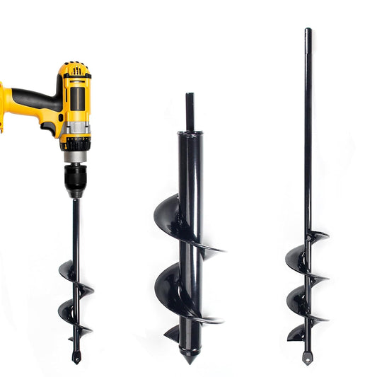 Utoolmart Auger Drill Bit for Planting Set of 3, (1.6x8.7, 1.8x14, 3.1x12) Easy Planter Garden Auger - Bulb & Bedding Plant Augers - Posthole Digger for 3/8” Hex Drive Drill
