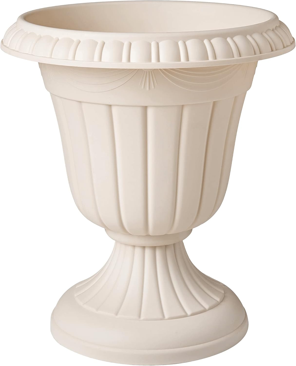 PL20BG Classic Traditional Plastic Urn Planter Indoor/Outdoor, 10" x 12", (Beige)
