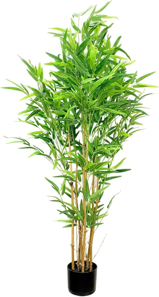 Happygrill Artificial Bamboo Tree, Greenery Plants in Nursery Pot, Decorative Fake Trees Artificial Trees for Home Decor Indoor,Office, Entryway, 5Ft High