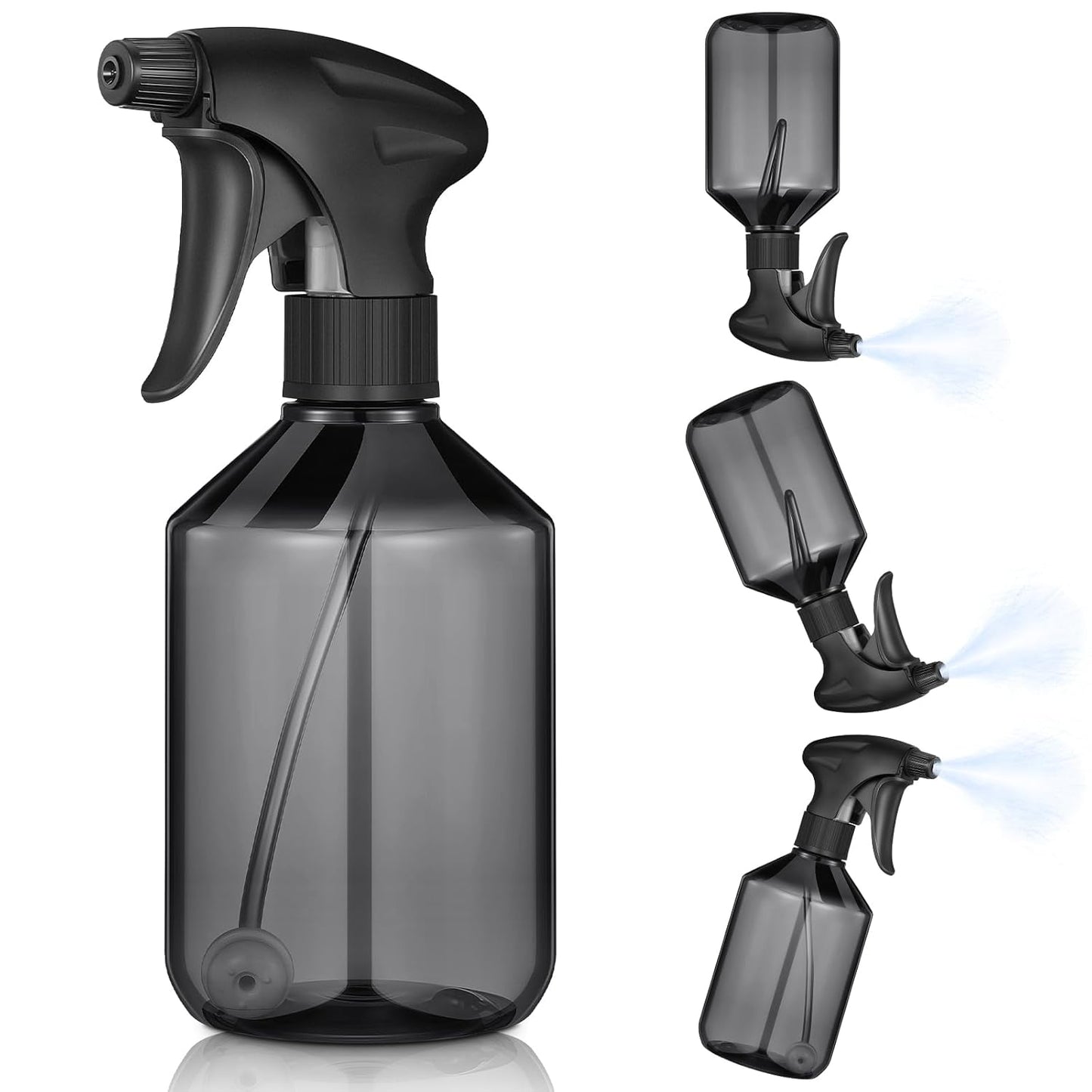 Baderke 2 PCS 360° Spray Bottle, 16 oz Upside Down Spray Bottles, Plastic Spray Bottles is Nice for Plants, Cleaning Solutions, Durable Nozzle w/Fine Mist and Stream Setting (Gray)
