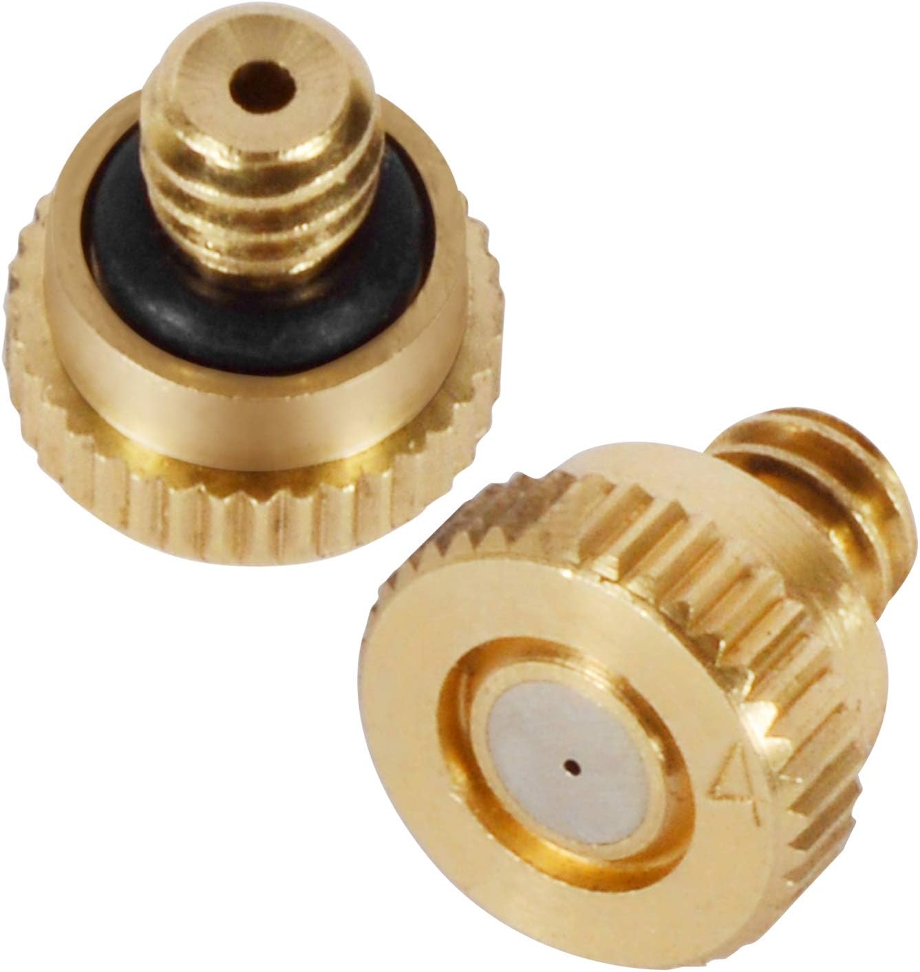 Brass Misting Nozzles 0.016" Orifice (0.4mm) 10/24 UNC, Water Mister Parts Fog Nozzles for Patio Misting System Outdoor Cooling System (20) Y-20PCS