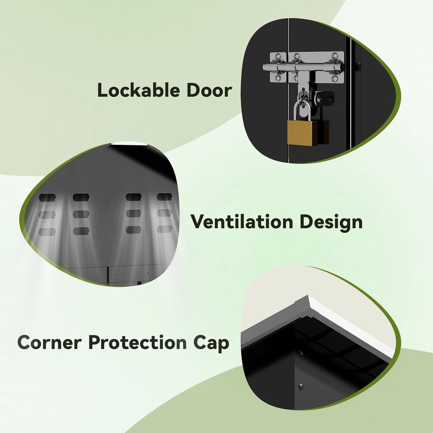 COMHOMA Shed Outdoor Storage Shed Metal,Lockable Doors Tool Sheds with Sloping Roof,Steel Garden Shed with Air Vent for Backyard,Patio,Lawn,Poolside (Grey, 8'*4')