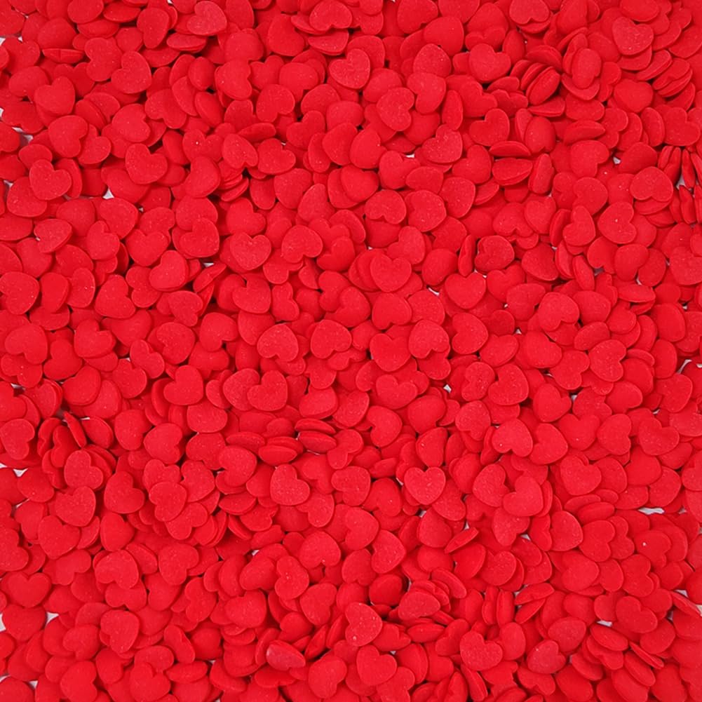 Homankit Red Hearts Sprinkles Edible Baking Cupcake Cake Decoration Cookie Ice Cream Donut Decorating 2.82 Ounces