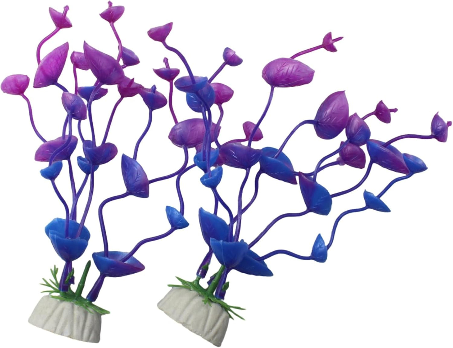 4 Pcs Green Artificial Plastic Plants Fish Tank Plants Fish Aquarium Decoration (Purple)