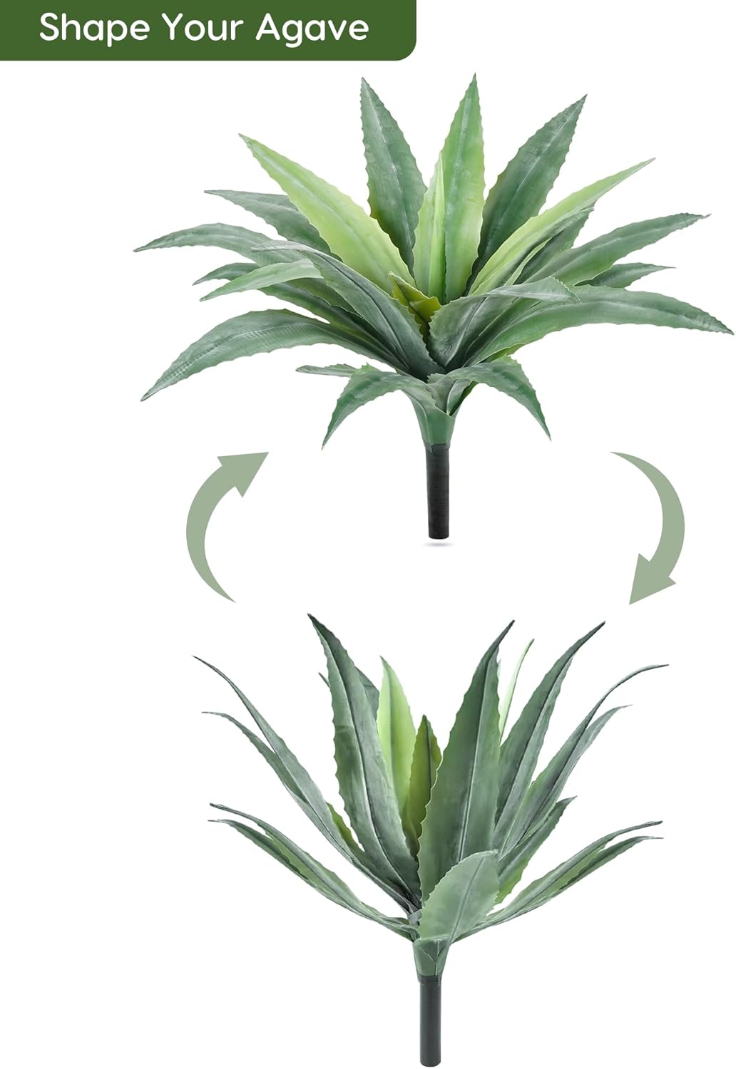 Velener 24 Inch Tall UV Resistant Artificial Agave Plant - Realistic Faux Succulent for Indoor & Outdoor Decor, Perfect for Home, Office, and Housewarming