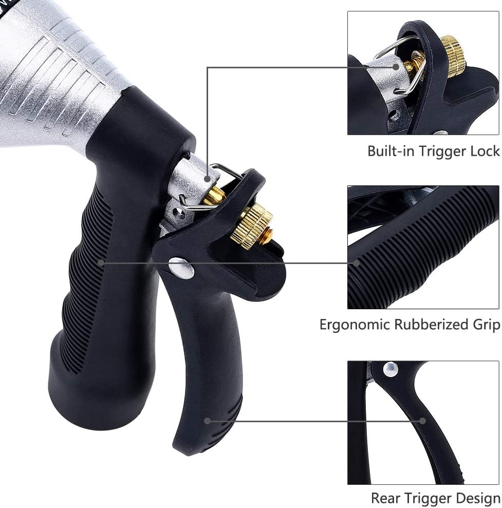 GREEN MOUNT Water Hose Nozzle Spray Nozzle, Metal Garden Hose Nozzle with Adjustable Spray Patterns, Perfect for Watering Plants, Washing Cars and Showering Pets