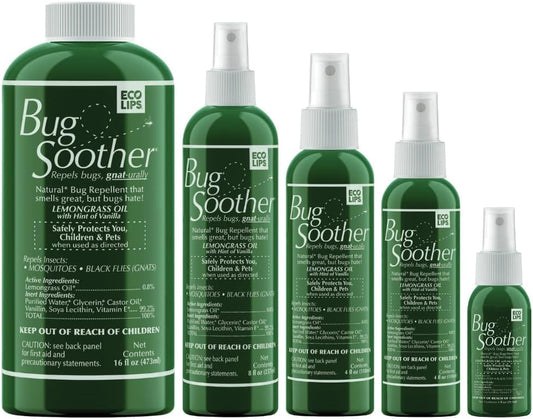 Bug Soother Spray Large Family Pack - Natural Insect, Gnat and Mosquito Repellent & Deterrent - Safe Bug Spray for Adults, Kids, Pets, & Environment - Made in USA