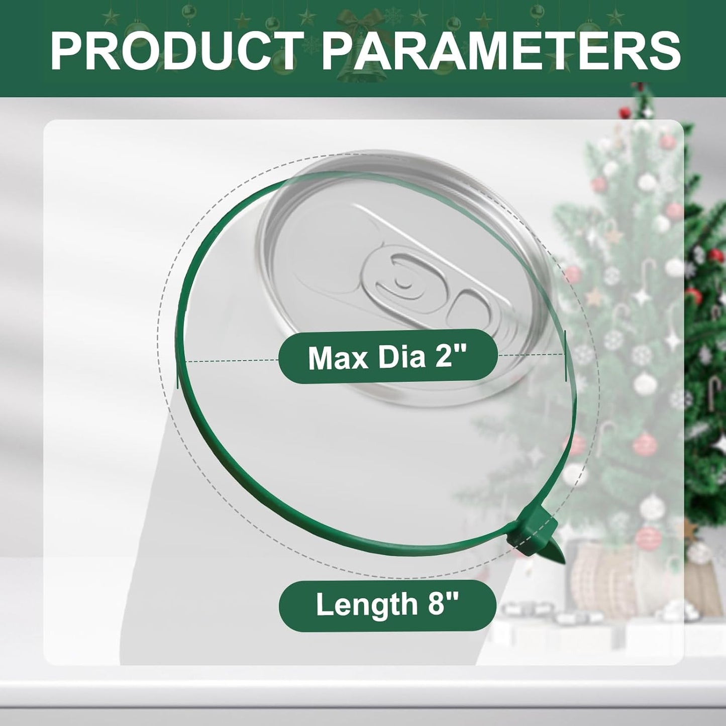 Green Zip Ties 8", 1000 Pack, Cable Ties UV Resistant, Wire Ties 40 lbs Tensile Strength for Garden, Plants, Fence, Holiday Lights, Yakobela