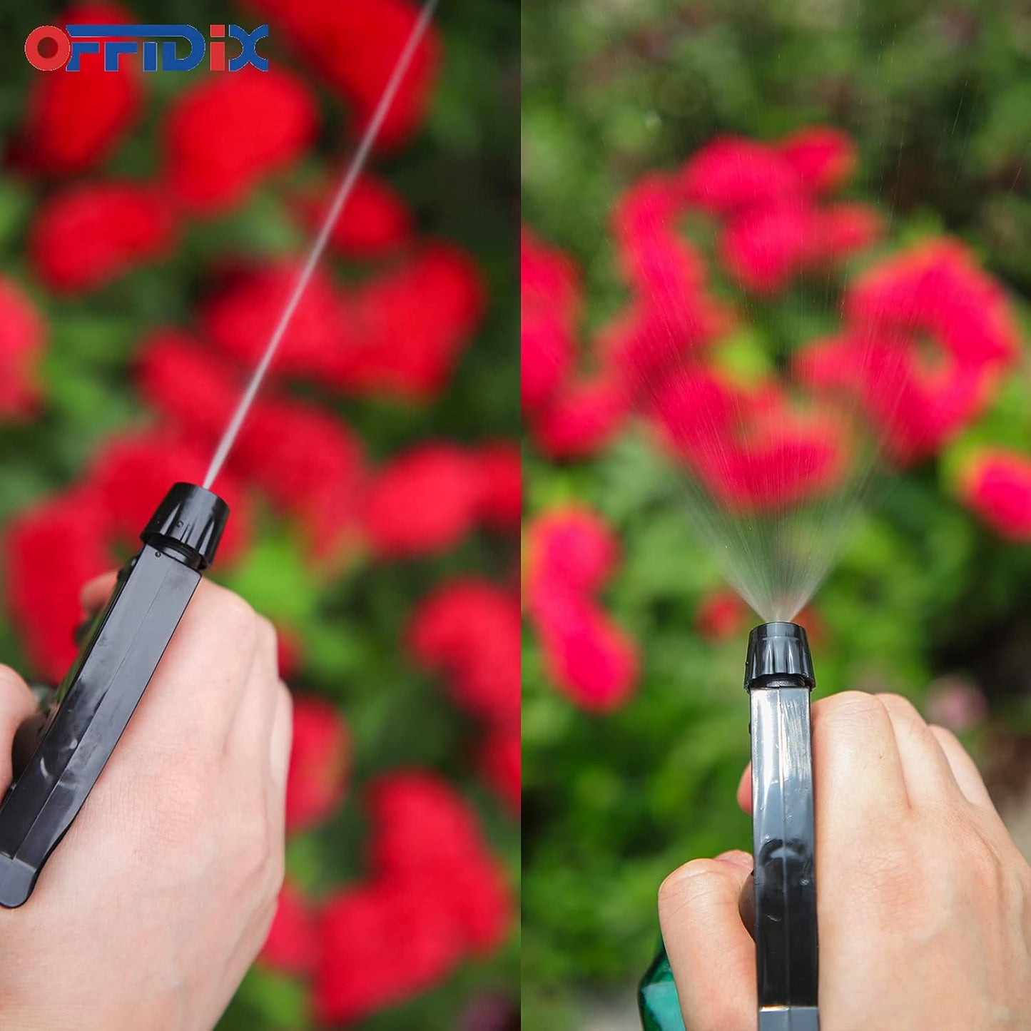 OFFIDIX Glass Spray Bottle, Plant Mister with Adjustable Nozzle 0.4L/13.5oz Pressure Watering Can Handheld Spray Bottle for Outdoor Indoor Plants and Cleaning Work (Blue)