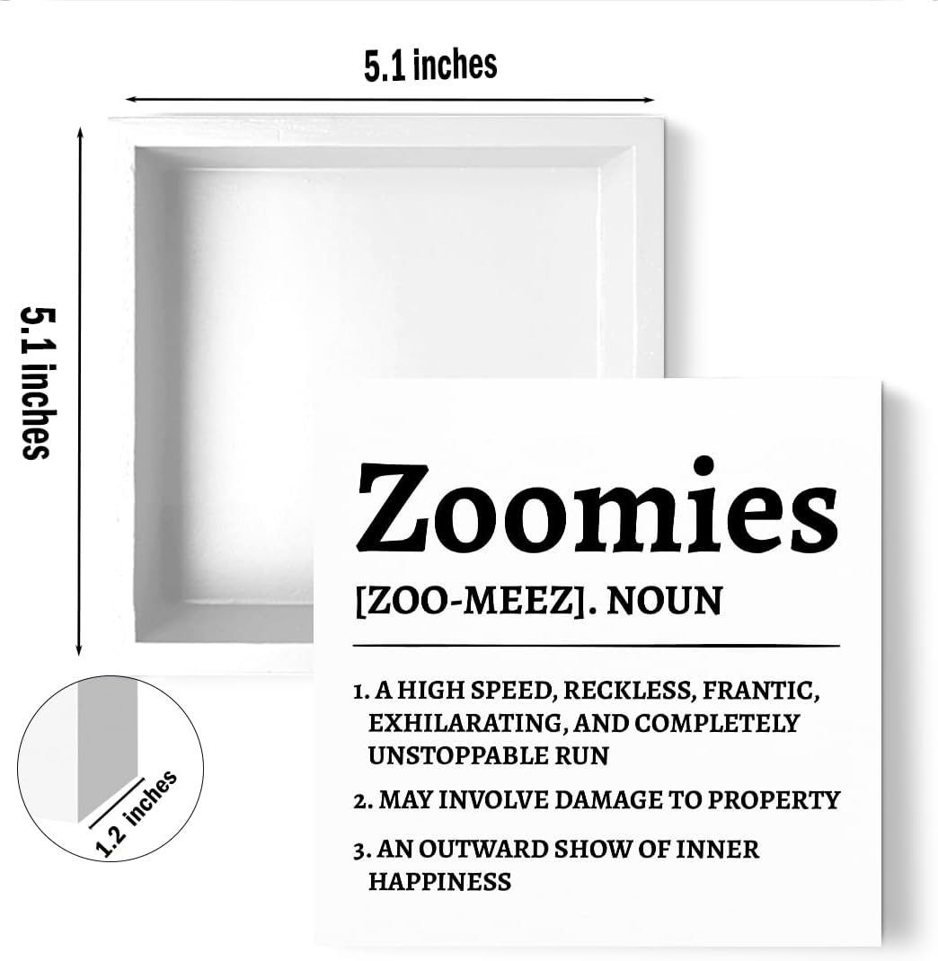 Gifts for Dog Lovers Wooden Box Sign, Pet Definition Home Decor, Dog Themed Birthday Party Decorations Wood Block Signs Decoration for Home Desk Table Shelf