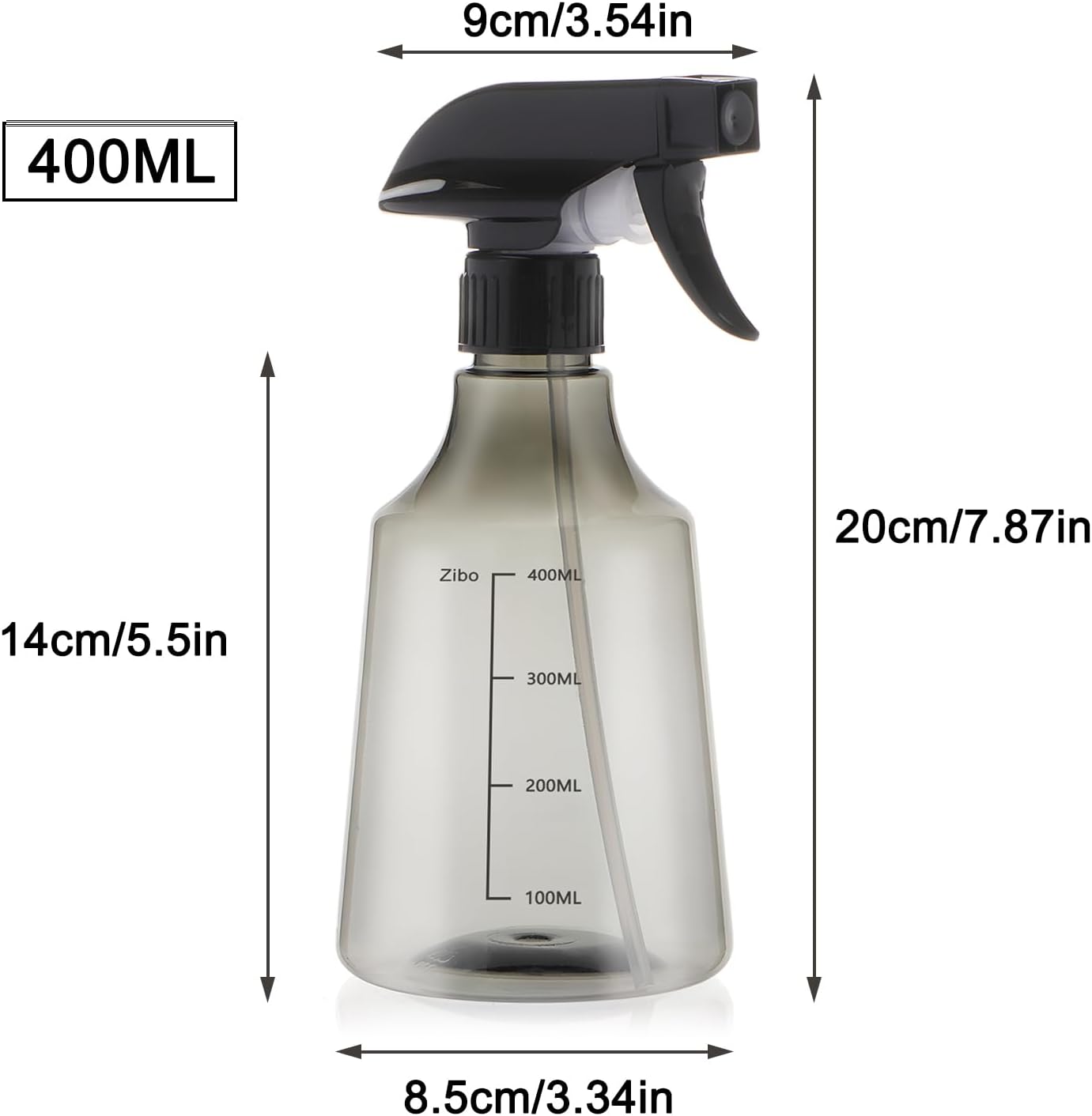 driew Plant Mister Spray Bottle, 13.6oz 400ML Plant Mister Water Spray Bottle with Scale for Plants Misting Bottle Water Fine Mist,Grey