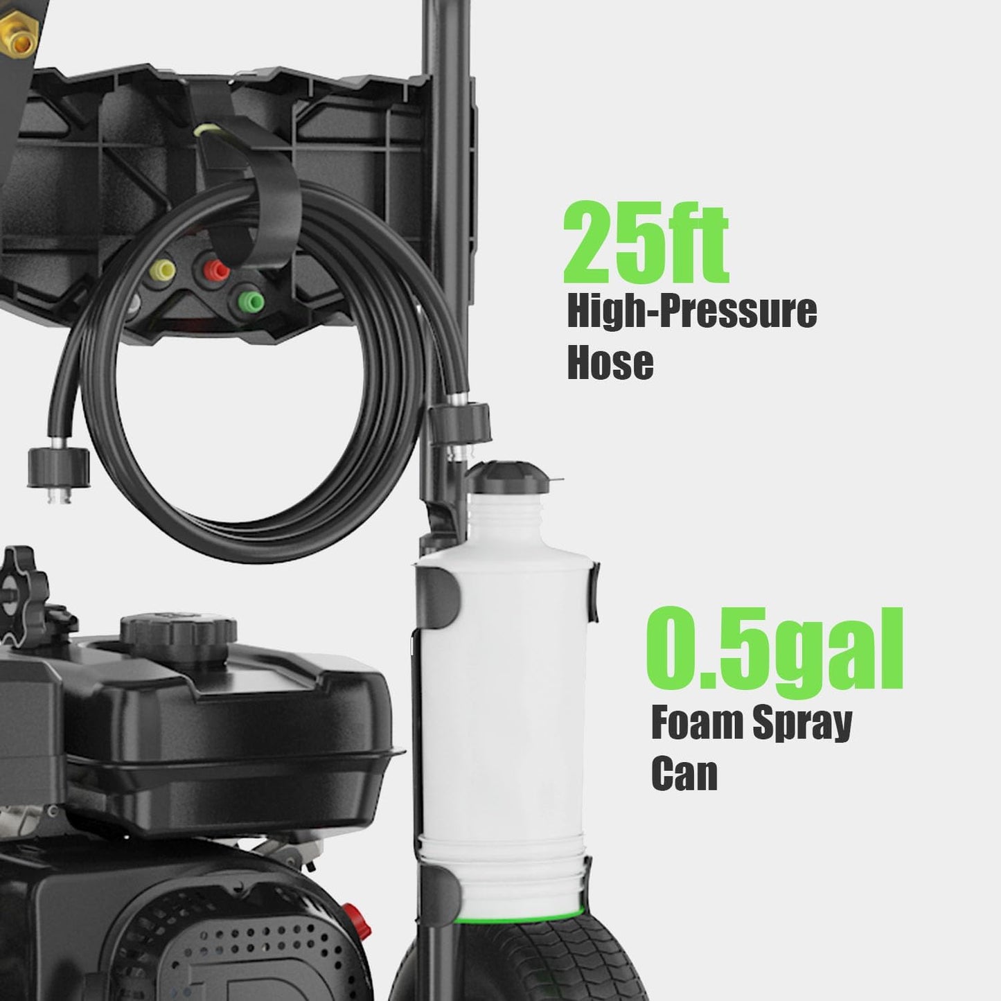 4200PSI Gas Pressure Washer, 4.0GPM Heavy Duty Power Washer with 212CC 7.0 HP, 5 Nozzles, 25ft Hose & 0.5Gal Soap Tank,for Cleaning Car Driveways Fence Furniture, EPA/CARB/ETL Compliant (Black)