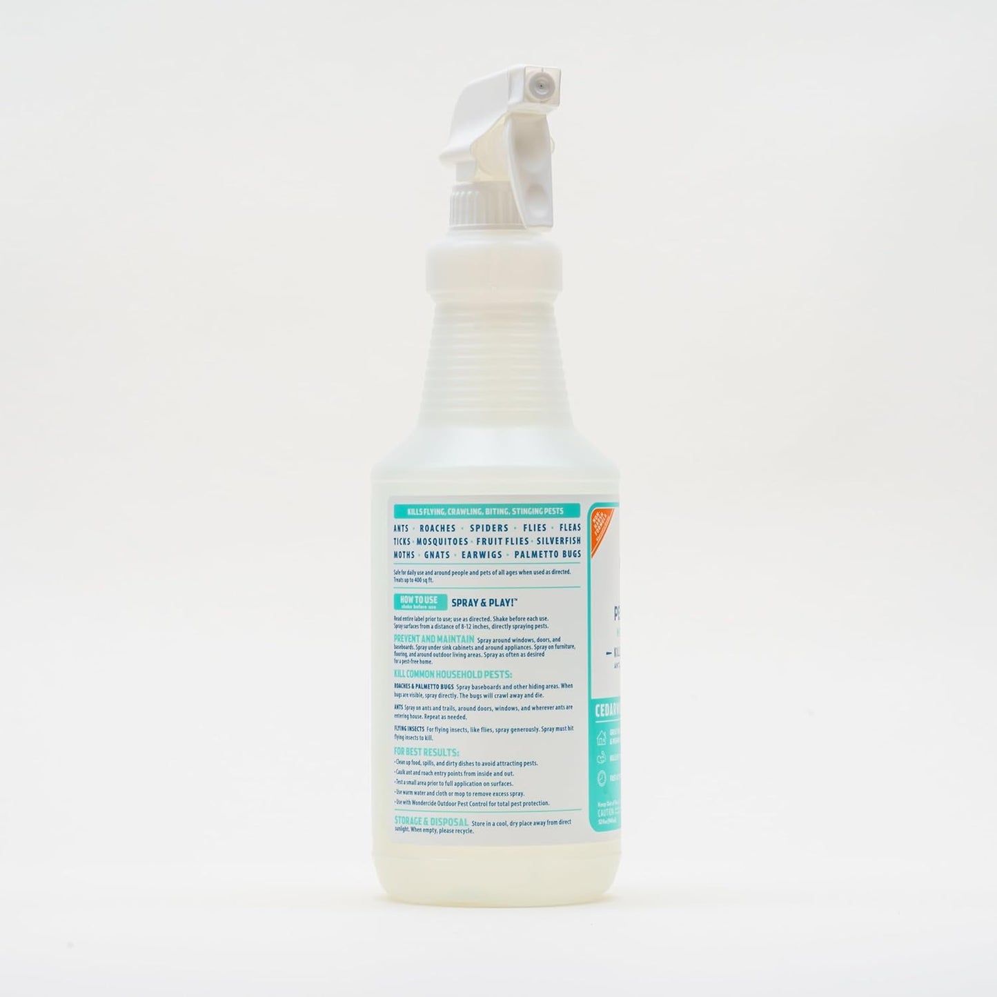 Wondercide - Indoor Pest Control Spray for Home and Kitchen - Ant, Roach, Spider, Fly, Flea, Bug Killer and Insect Repellent - with Natural Essential Oils - Pet and Family Safe — Cedarwood 16 oz