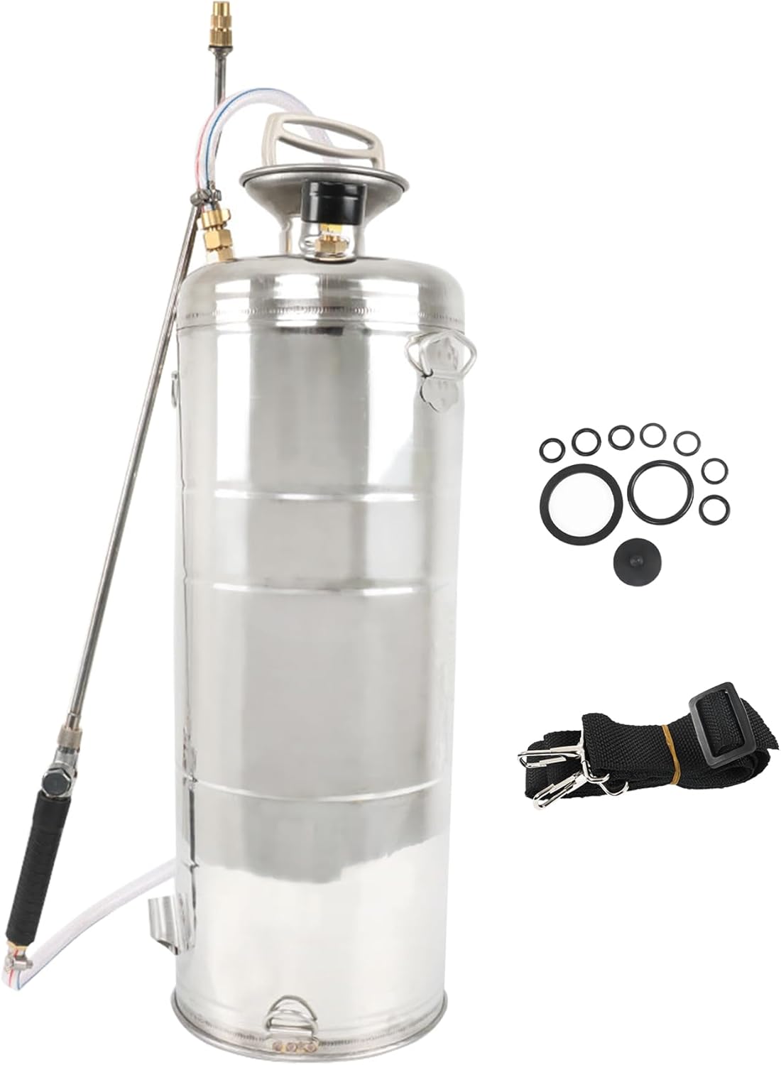 Hand Pump Sprayer Stainless Steel Sprayer for Indoor and Outdoor 3.5 Gallon Sprayer 20 in Wand 3.3 FT Hose