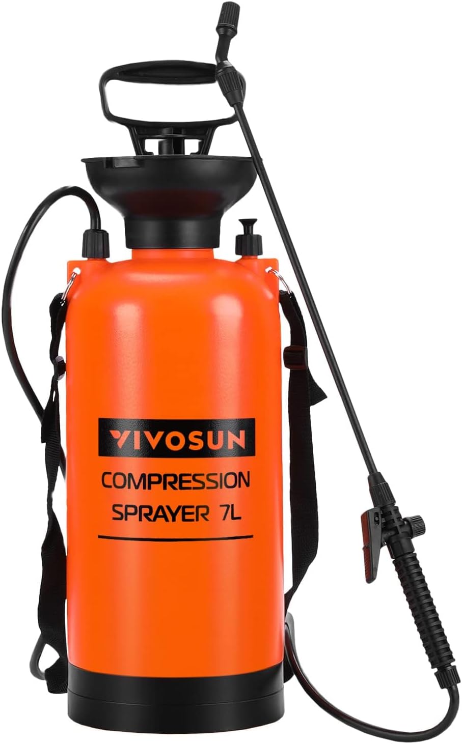 VIVOSUN 1.85-Gallon Pump Pressure Sprayer, Pressurized Lawn & Garden Water Spray Bottle with Adjustable Shoulder Strap, for Spraying Plants, Garden Watering and Household Cleaning