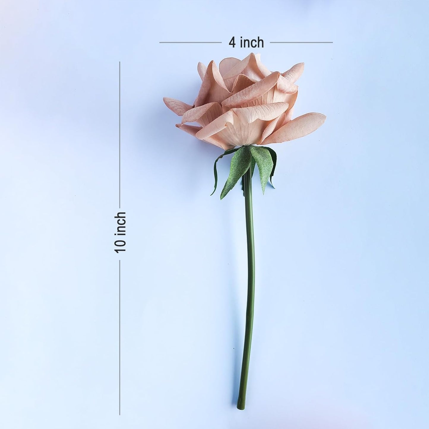 Artificial flower real touch roses feel and look realistic fake roses with stems, suitable for gift, for wife girlfriend mom friends, Indoor home table，cake, hotel, car ecoration (6, golden)