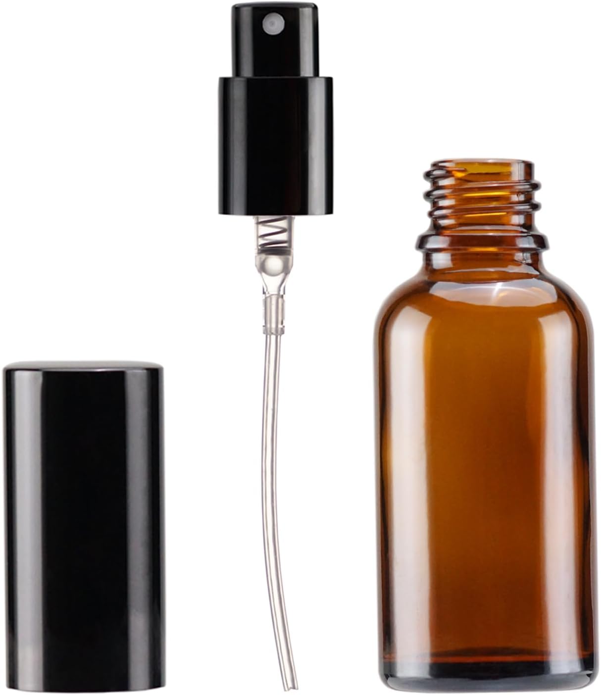 YIZHAO Amber Glass Spray Bottles 1oz, with Small Fine Mist Spray, Metal Cap, Refillable for Essential Oil,Travel,Cleaning,Perfume,Aromatherapy,Makeup – 12 Pcs