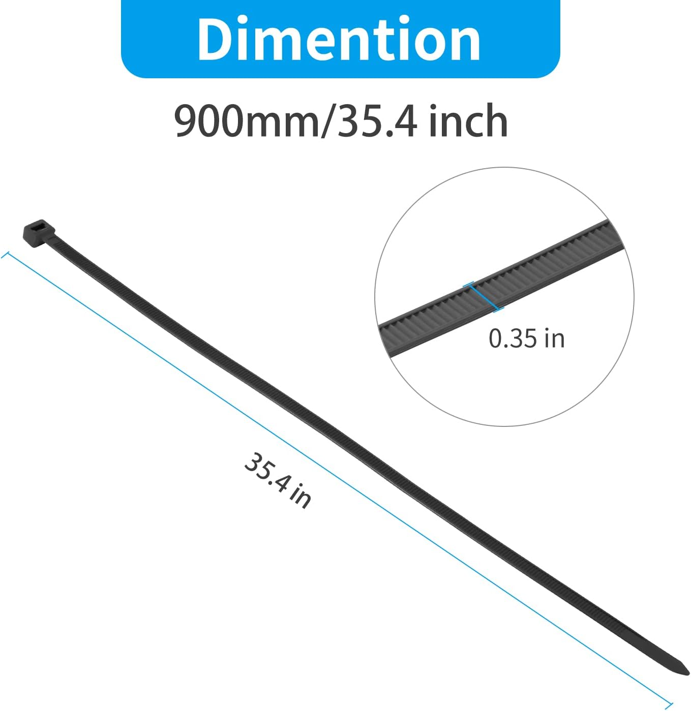 XINGO 36 inch White Zip Ties Heavy Duty 25 PCS,200lbs Ultra Strong Plastic Wire Ties, Large Cable Ties Extra Long Tie Wraps, Indoor and Outdoor UV Resistant