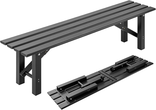 TECSPACE 4-Person Instant Folding Bench, 330 LBS Capacity Lightweight Aluminum Foldable Bench, No Assembly Required, Sets Up in 3 Seconds