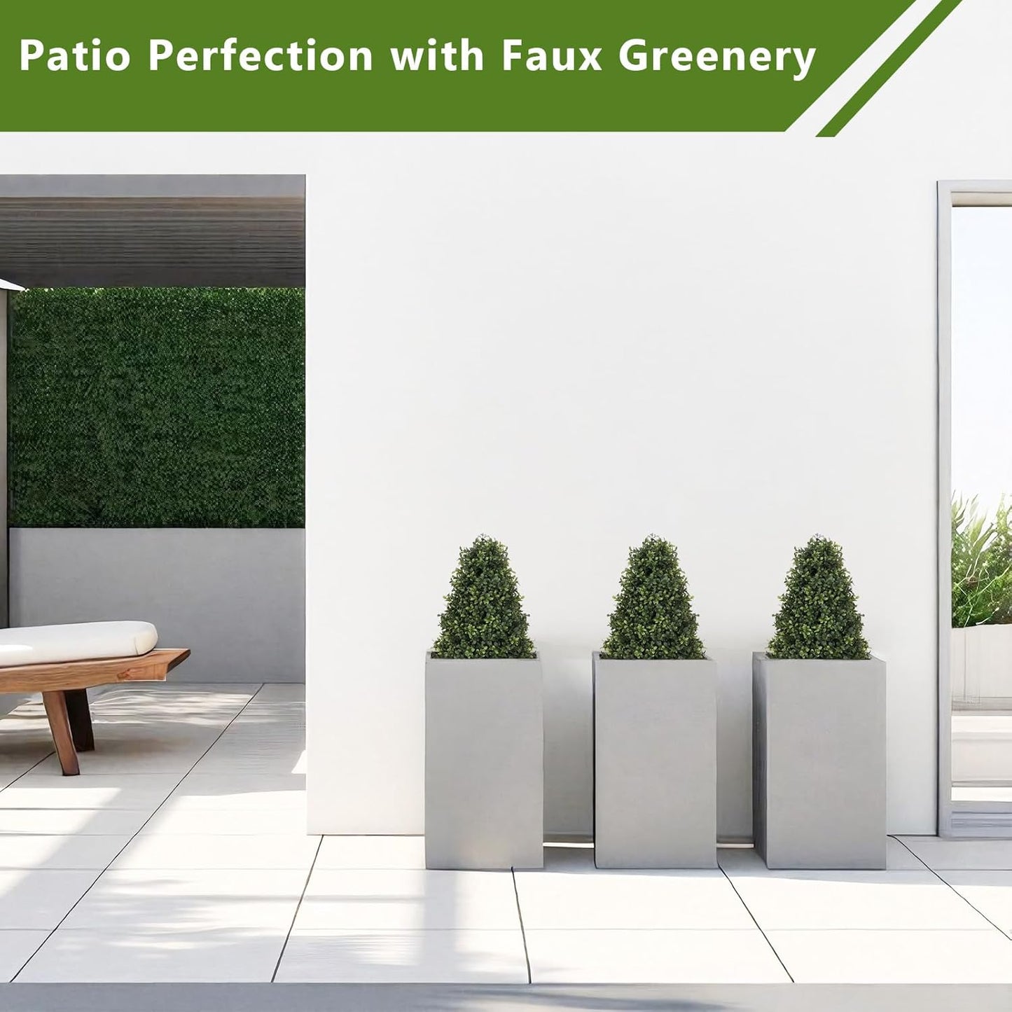 30" Boxwood Topiary Trees Artificial Outdoor Set of 2, UV Resistant Faux Plants for Front Porch Planters, Realistic Cone-Shaped Fake Bushes & Shrubs, 2.5ft Evergreen Decoration