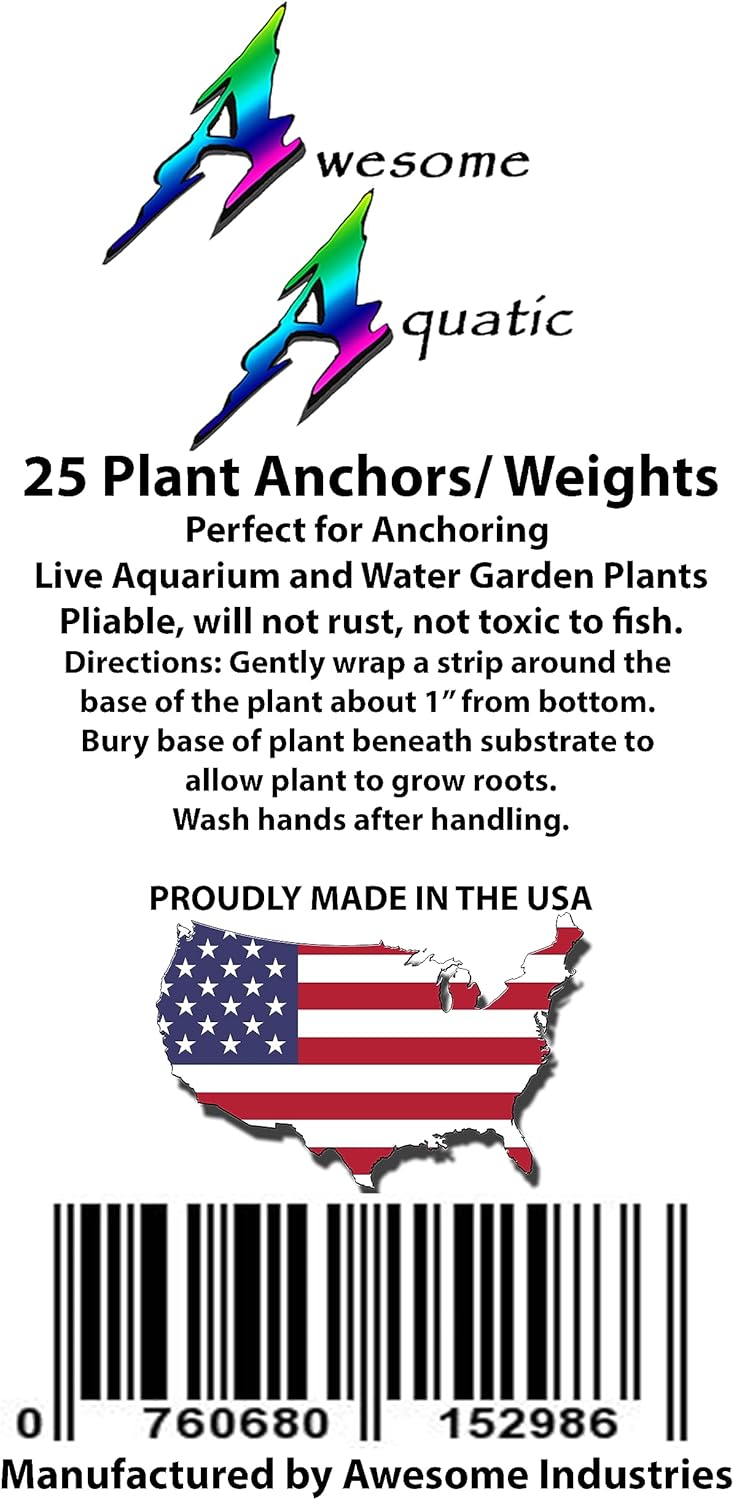 Awesome Aquatic Plant Anchors/Weights 25 pk Strip Lead Ribbon Live Plants Weight Anchor (25 Pack Strips)