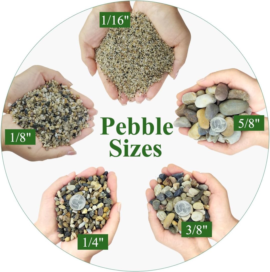 10lbs Aquarium Gravel, 1/8"(2-4mm) Natural River Rocks Succulent Cactus Pea Gravel for Plants, Fish Tank, Decorative Pebbles for Gardening, Flower Pots, Vase Fillers, Landscaping