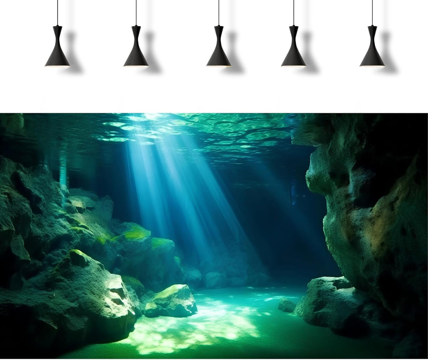 Underwater Fish Tank Background Under The Sea Cave Style Aquarium Background Ocean Floor Cave Sunlight Fish Tank Backdrop Tropical Fish Aquarium Terrarium Backgrounds Decorations 24x16in