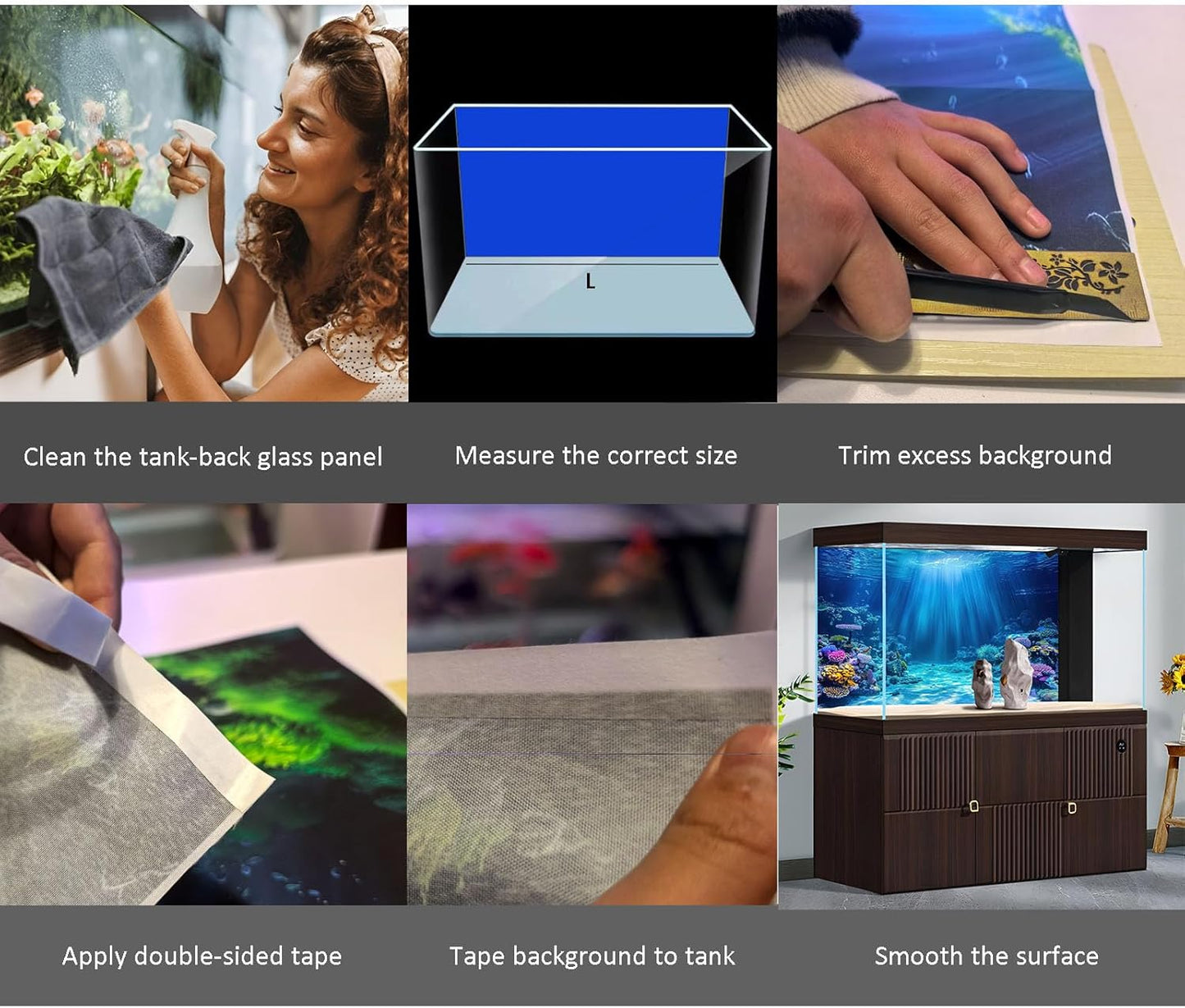 Aquarium Background Exquisite Underwater Grass Leaves with Pebbles Aquarium Backdrop Vivid Green Aquatic Plant Stone with Dead Woods and Fresh Leaves Fish Tank Wallpaper 72x24in