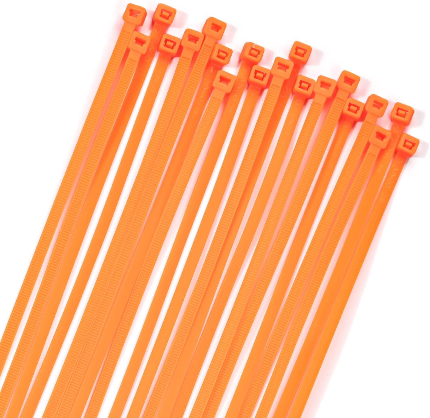 XINGO 100PCS Cable Zip Ties Heavy Duty, Premium Nylon Plastic Wire Ties with 50 Pounds Tensile Strength, Self-Locking Black Nylon Zip Ties for Indoor and Outdoor (14 inch, Orange)
