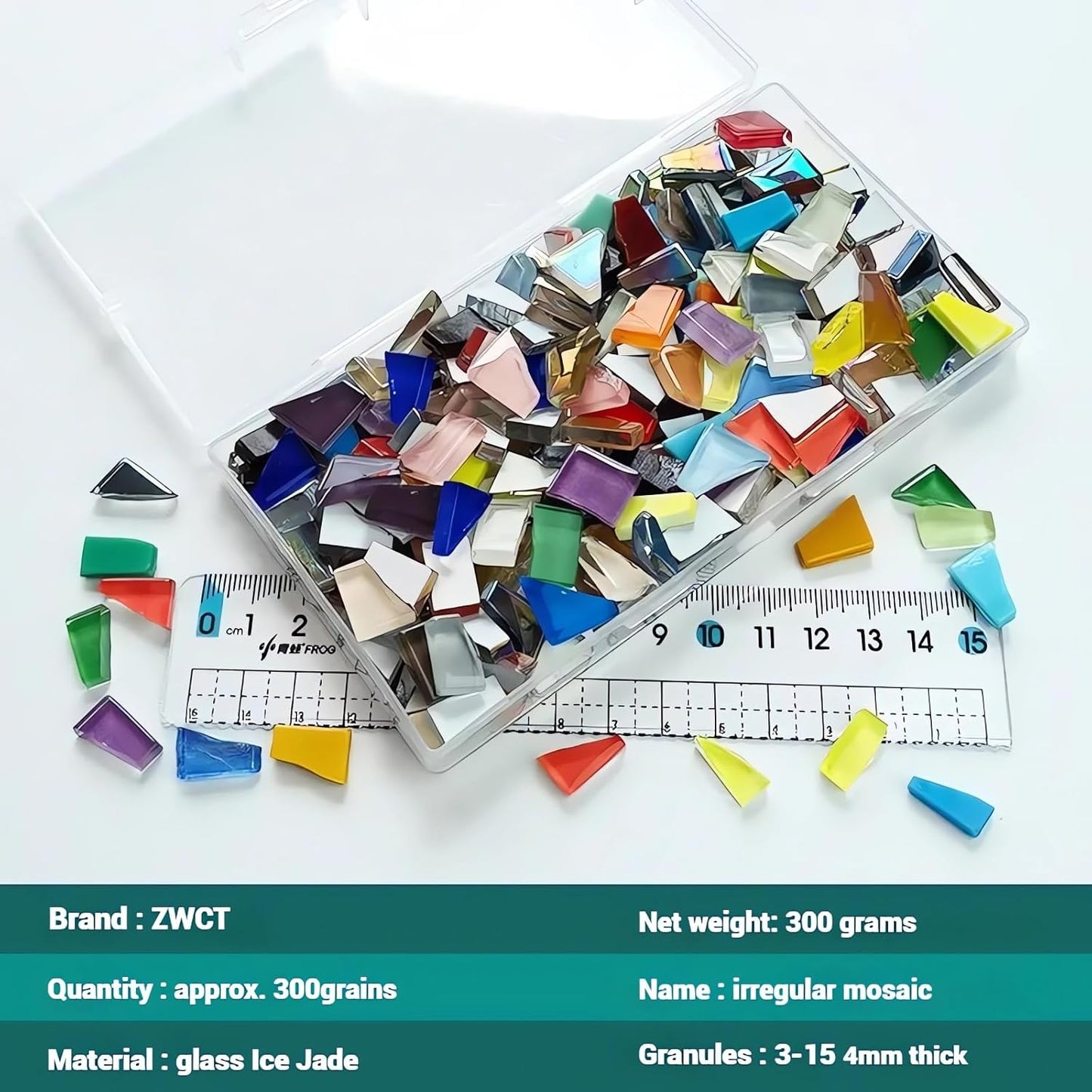 Blue Mixed Irregular Mosaic Glass Mosaic Tiles Pieces, 300 Grams Mosaic DIY Set Adult Mosaic Set, Mosaic Crafts Mosaic Making Supplies.