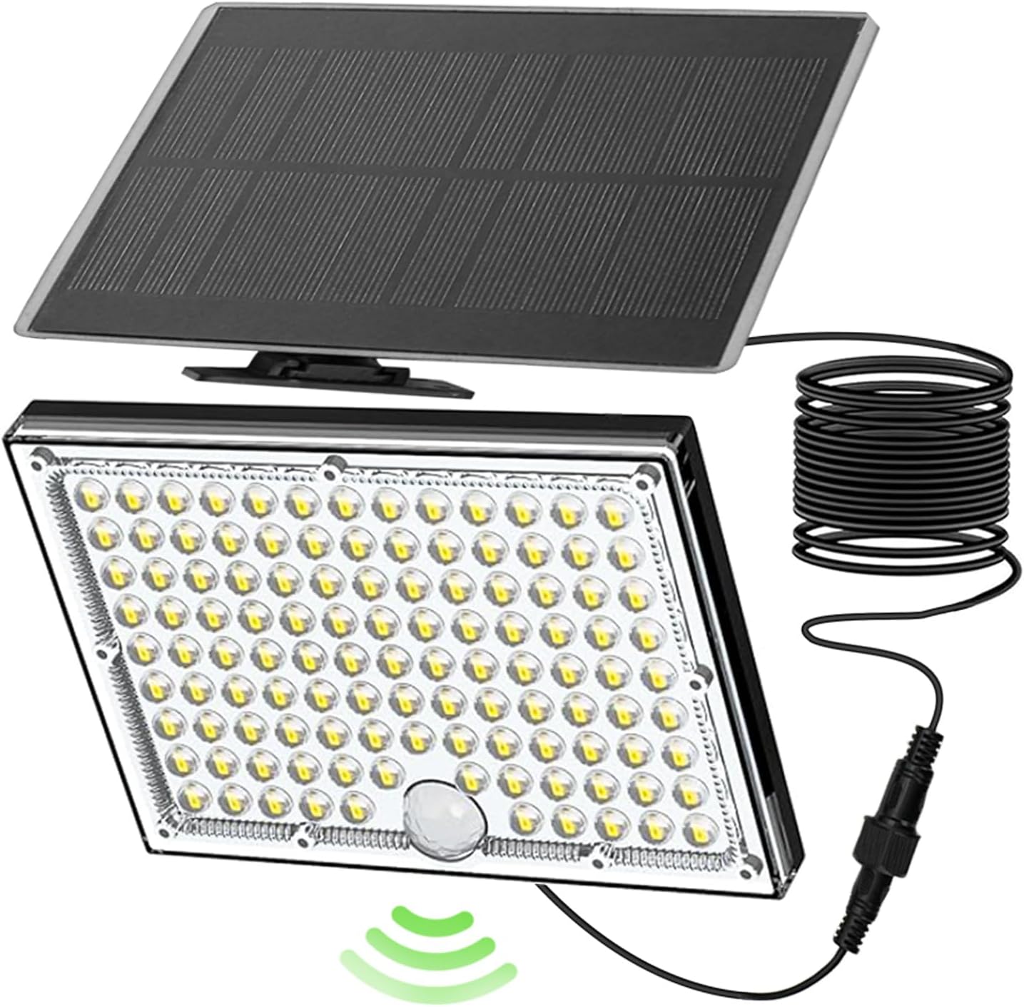 113 LED Motion Senser Outdoor Lights with 9000k Cool White Light, IP65 Waterproof, 5M Wire- Outdoor Solar Lights for Yard, Patio, Porch, Wall, and Garden, Comes with 2 Year Warranty.