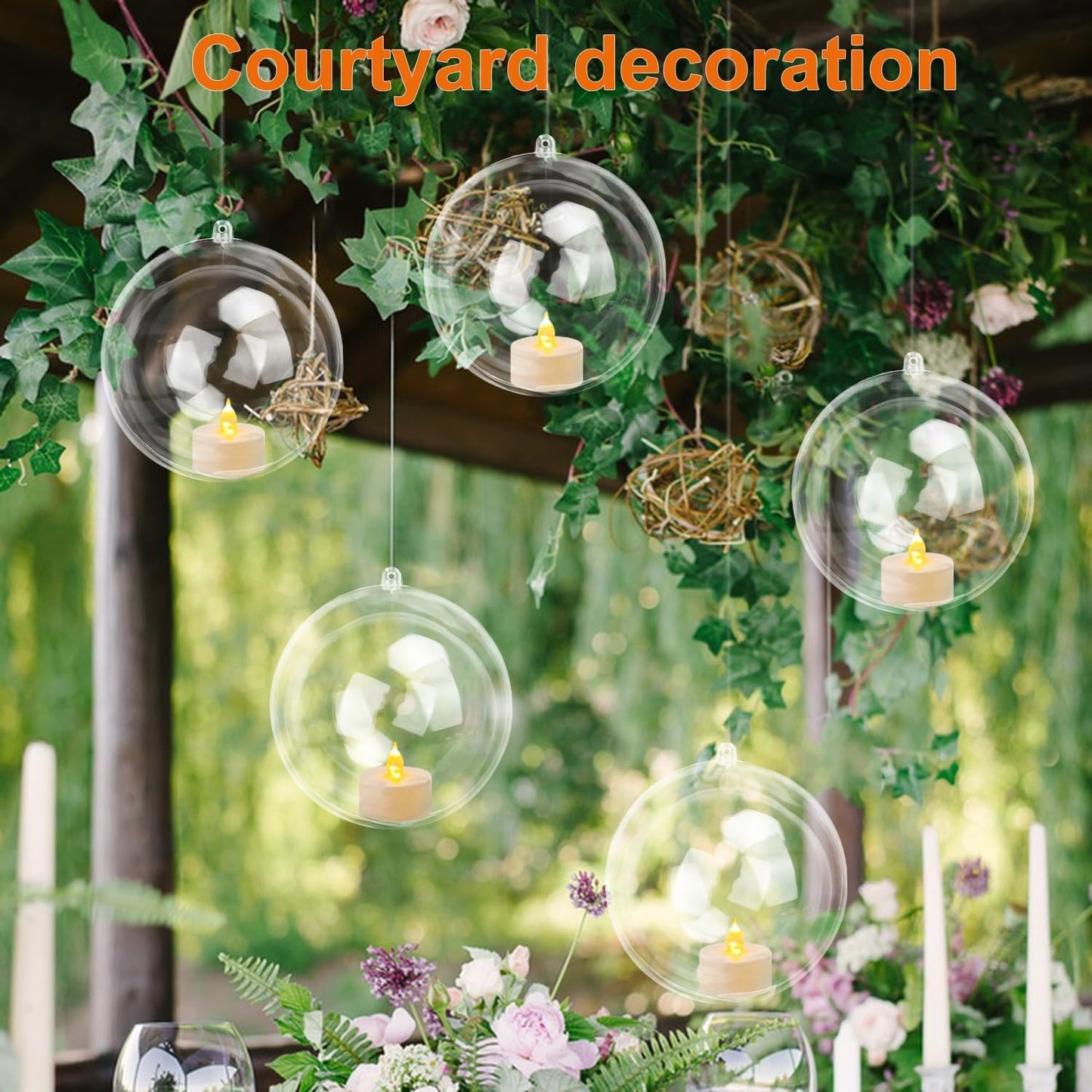 39 Pcs 4 Inch Clear Acrylic Fillable Balls, Christmas DIY Fillable Ornaments Balls, Acrylic Ornaments Ball for Christmas, Holidays, Weddings, Parties, and Home Decor