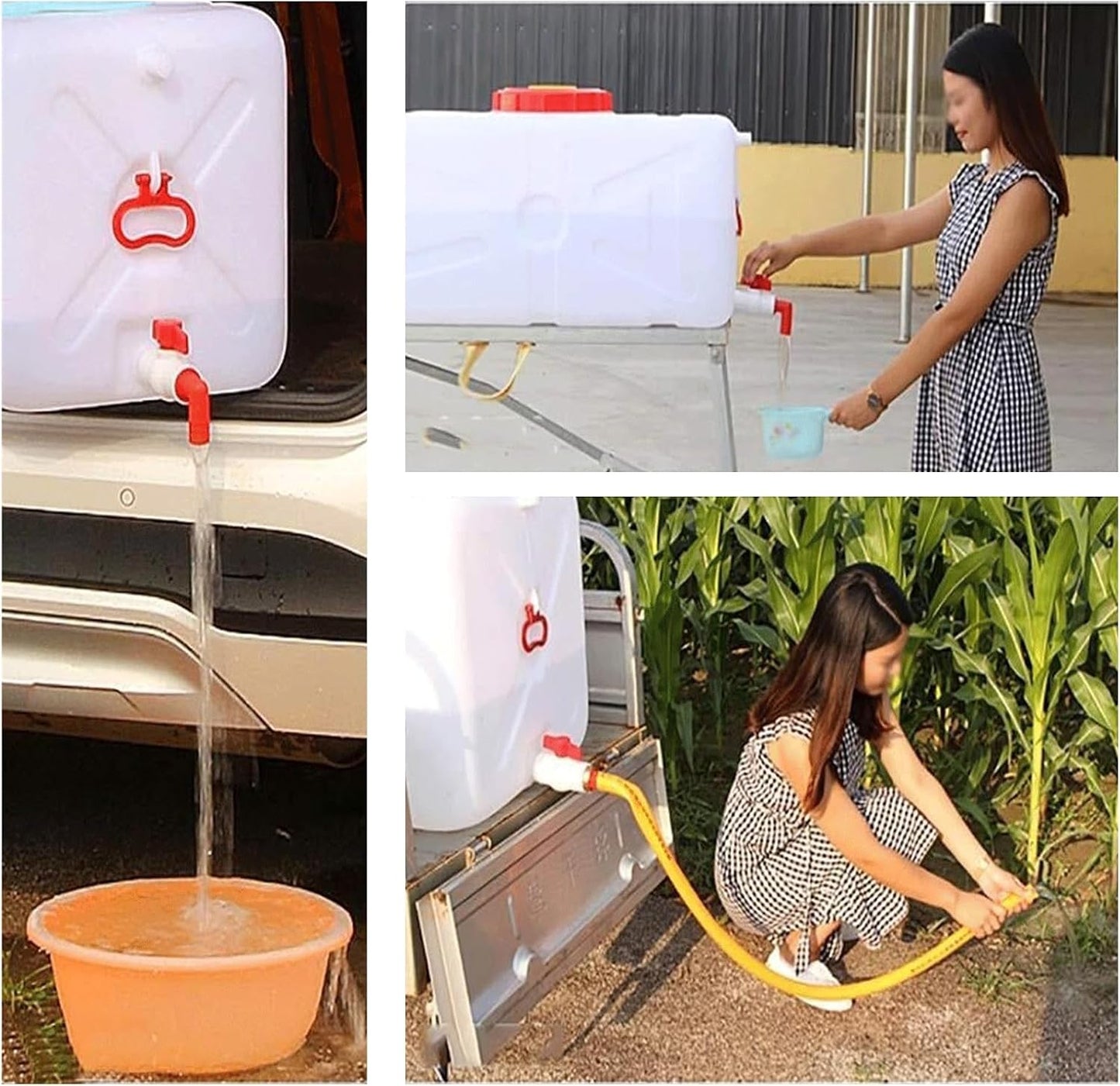 Water Container 50L 80L 110L 200L Heavy Duty Water Bucket Water Carrier, Portable Plastic Water Tank Water Storage for Camping Caravans Hiking Travel BBQ Travel Outdoor(Size:200L)