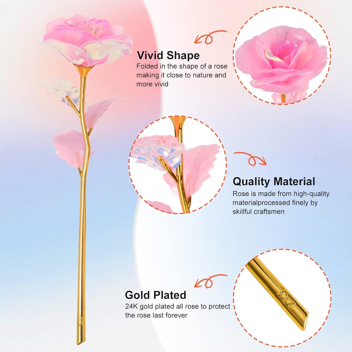 Mothers Day Mom Gifts for Women Birthday Gifts for Women Galaxy Rose Glass Flowers Forever Eternal Roses Artificial Flowers Gifts for Grandma Wife Daughter