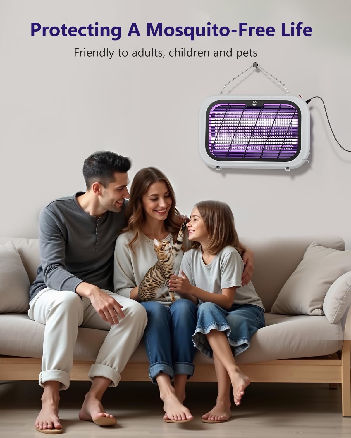 Bug Zapper Indoor, High Voltage Electric Mosquito Zapper, Durable Fly Trap Mosquito Trap, Fly Zapper with Removable Washable Tray for Home Patio Backyard, Including 2 Replacement Bulbs