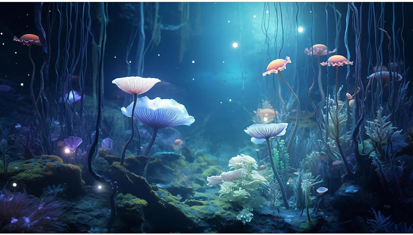 Aquarium Background Surreal Underwater Garden Fish Tank Background Lush Moss Aquatic Plants Tropical Style Landscape Terrarium Tank Backgrounds Under Sea World Aquarium Tank Wallpaper Poster 30x18in