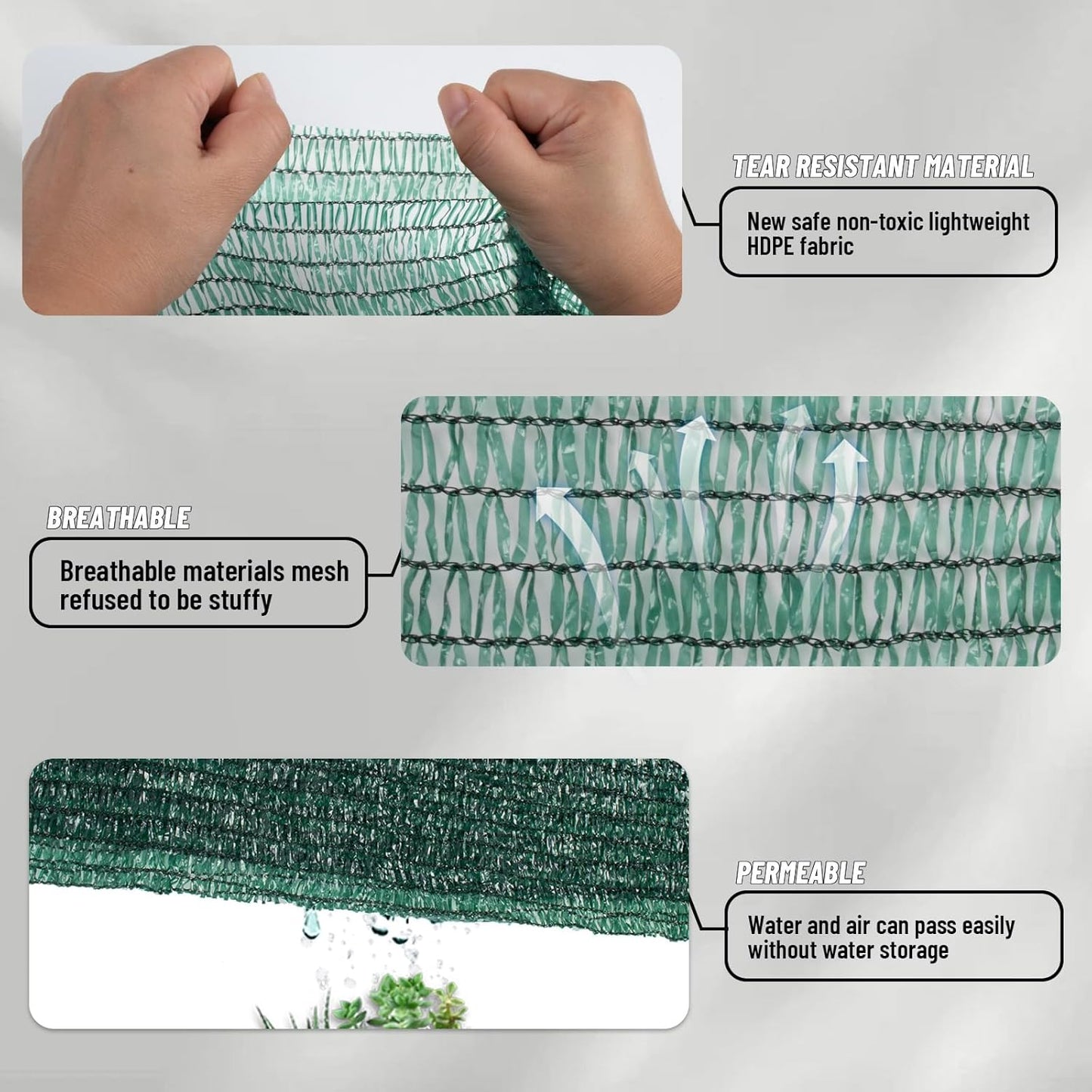 LOVE STORY 6x8FT 55% Green Shade Cloth Sun Shade Net with Grommets Sunblock Net Mesh Tarp for Garden,Plants Cover,Greenhouse and Patio