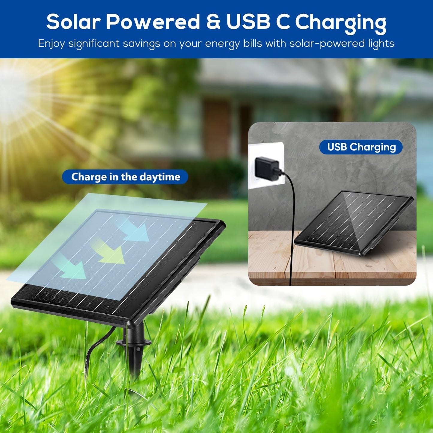 ZYAN Solar Landscape Spotlights Outdoor Waterproof IP65, Bright Solar Powered Garden Yard Spot Lights for Outside Plant, Tree, Pathway, Auto On/Off Wall Lights for Walkway, Patio, Lawn-8 Pack