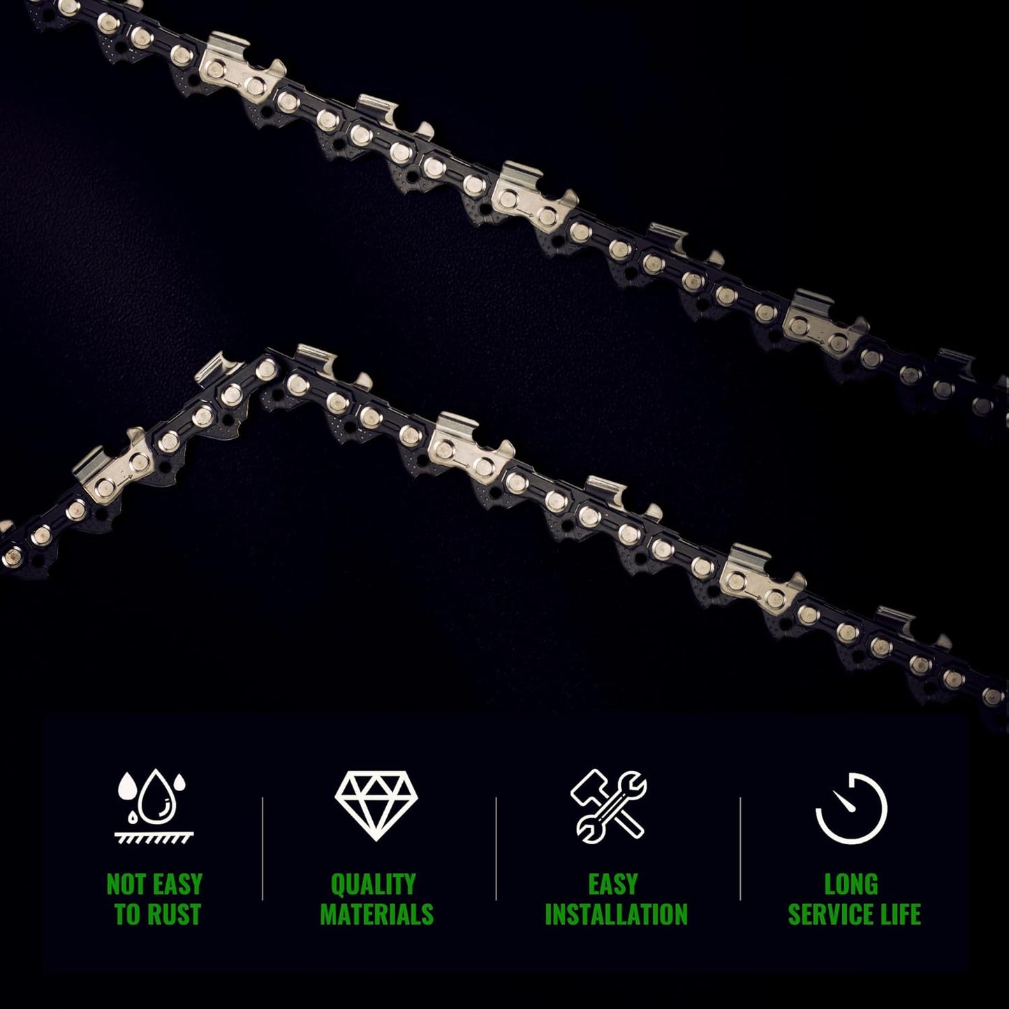 16" Chain Pitch: 3/8” Low Profile 57 Drive Links Replacement Chain For Electric Chainsaw Gas Chainsaw .050" Gauge