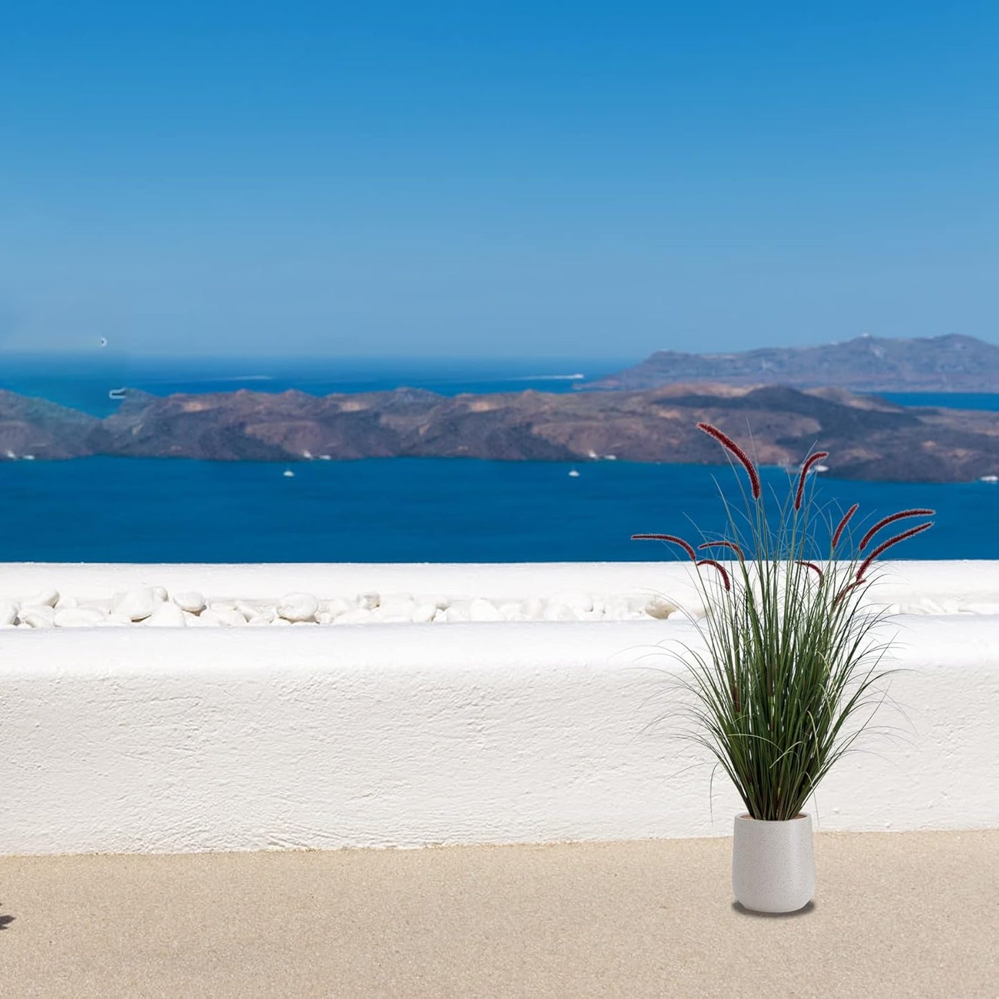 Artificial Plant 47in(2pack) Tall Artificial Grass Plant,Faux Plants Indoor Home Decorative Artificial Plants & Flowers in Pot Fake Plant, House Plant Indoor