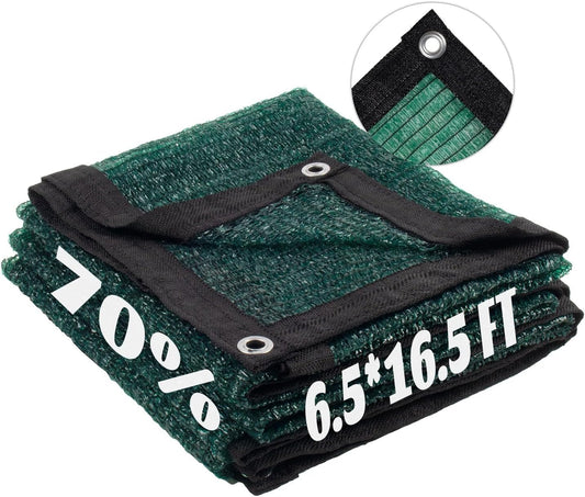 LOVE STORY 6.5x16.5FT 70% Green Shade Cloth Sun Shade Net with Grommets Sunblock Net Mesh Tarp for Garden,Plants Cover,Greenhouse and Patio