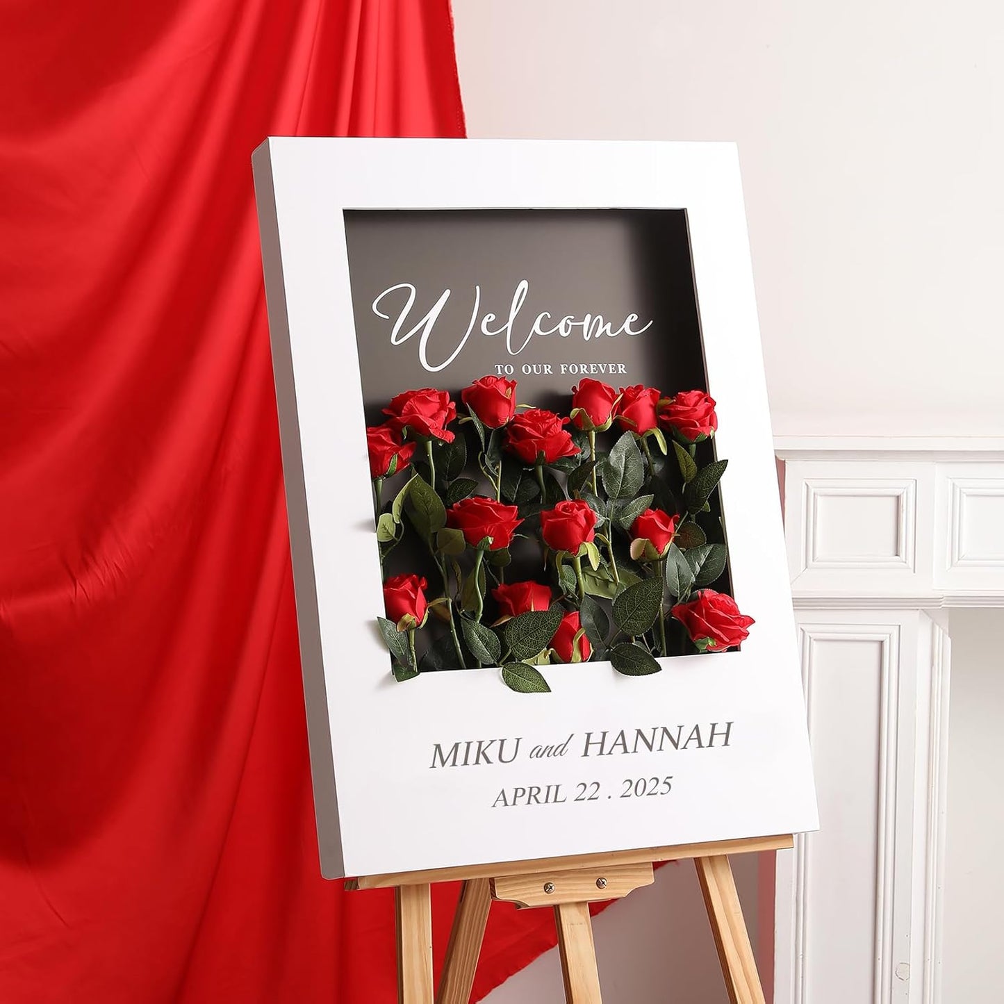 Hawesome 12PCS Artificial Silk Flowers Realistic Roses Bouquet Long Stem for Home Wedding Decoration Party A-Red -1