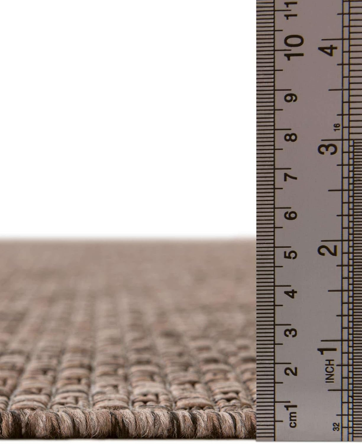 Unique Loom Outdoor Solid Collection Area Rug (7' 10" Square Light Brown/Ivory)