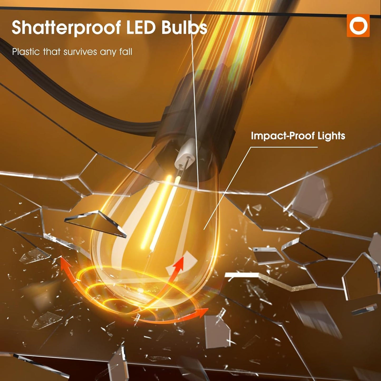 addlon 150FT(3-Pack*50FT) LED Outdoor String Lights with Edison Shatterproof Bulbs, Heavy-Duty and Weatherproof Strand, Commercial Grade Patio Lights, Decorative for Garden or Patio, Black