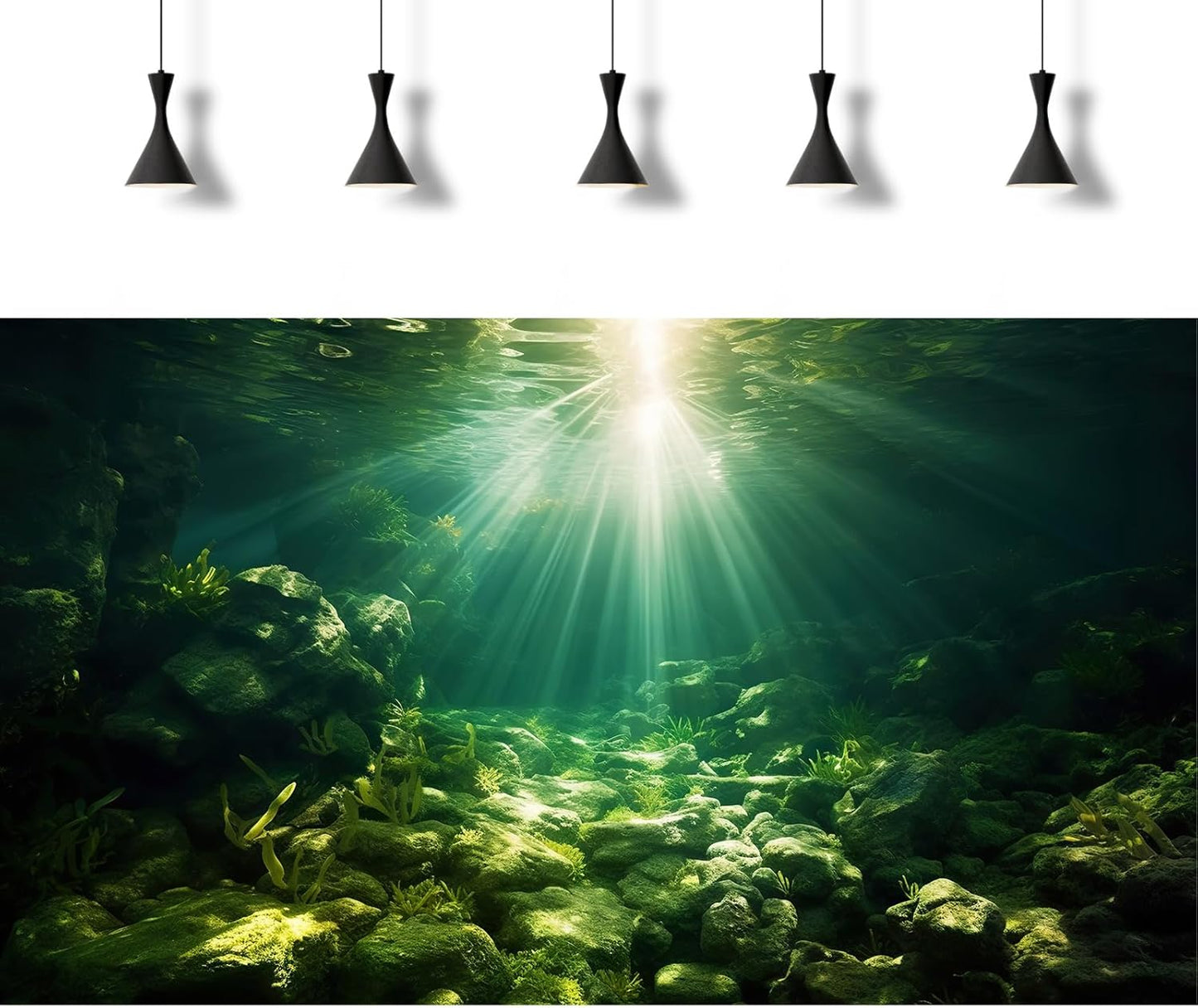 Underwater Sunray Aquarium Background Deep Ocean Rock Cave Fish Tank Background Under The Sea Coral Reef Aquarium Backgrounds Ocean Floor Tropical Fish Terrarium Backgrounds 72x24in