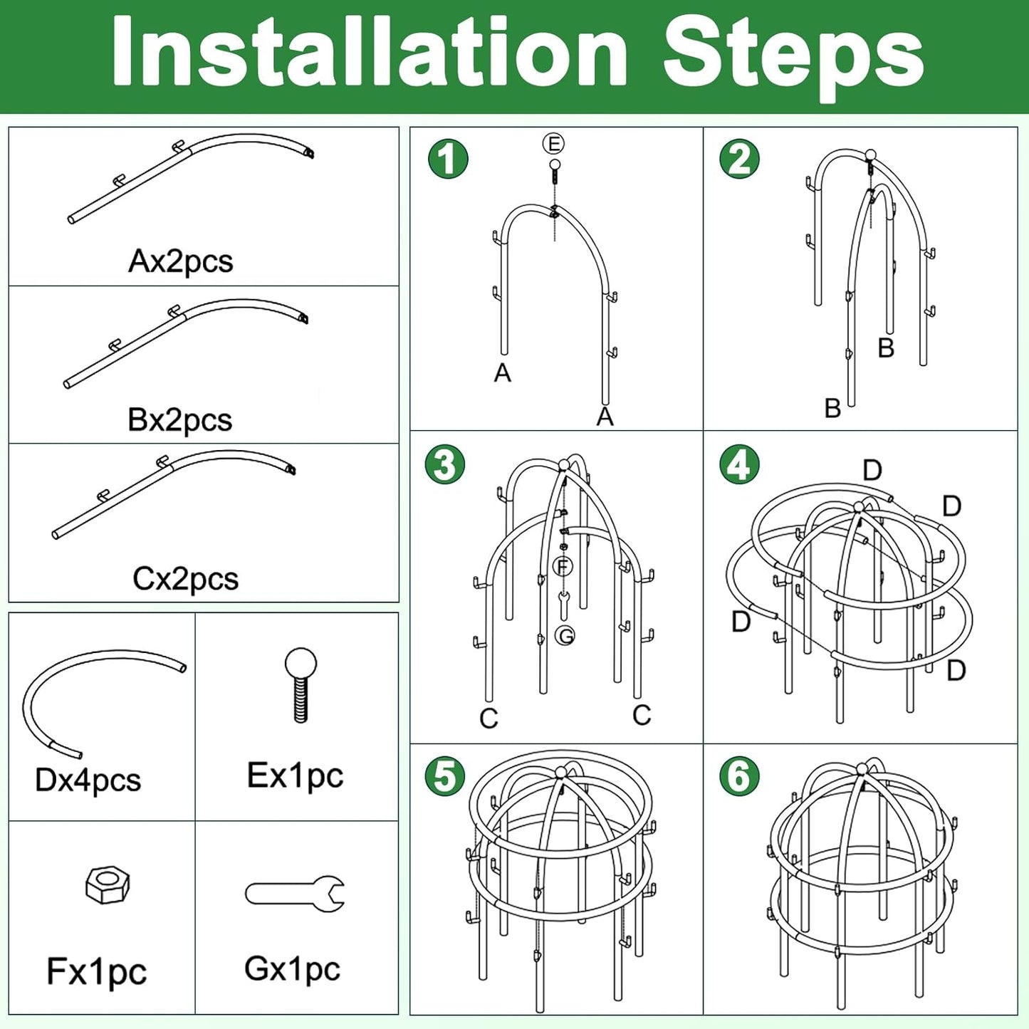 1 Pcs Jardin Bird Cage Plant Support 24" H Large Sturdy Grow-Through Flower Support Peony Cage Climbing Plant Support Trellis Sculptural Garden Decor for Perennial Flowers Vintage Gold