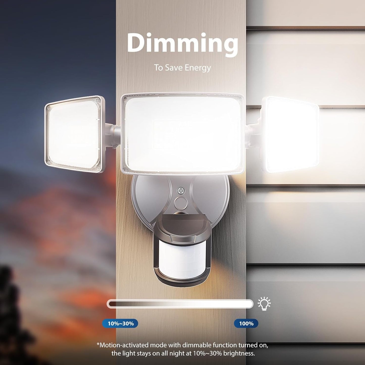 Onforu 75W LED Motion Sensor Outdoor Lights, Dusk to Dawn Flood Light Outdoor Motion Sensor, Hardwired Security Light Floodlights Outside 7500LM 6500K Daylight IP65 Waterproof (Gray)