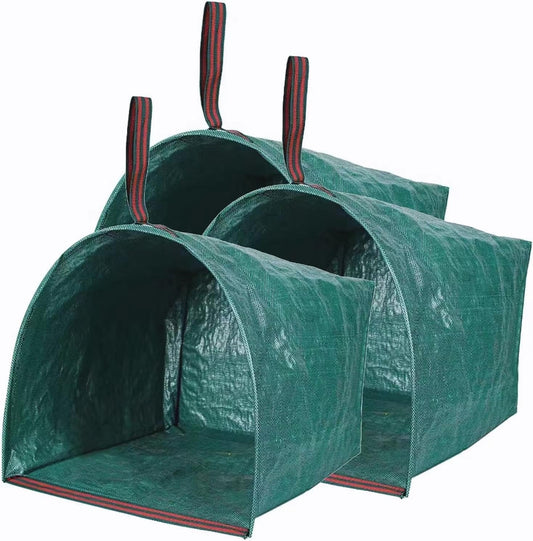 Reusable Lawn & Garden Bags, 3-Pack, Yard Leaf Waste Bags,Large Yard Dustpan-Type Garden Bag for Collecting Leaves,Collapsible Trash Can for Parties, Laundry,Yard Waste, or Camping Accessories