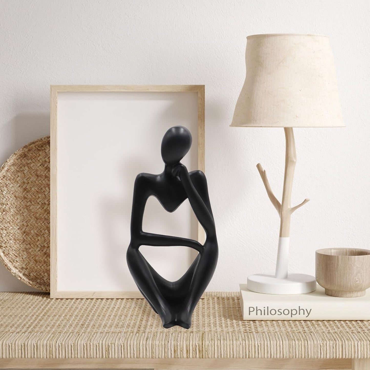 Thinker Statues and Sculptures, Resin Black Thinker Statue Ornaments, Abstract Style Sculptures, Housewarming Gifts, Housewarming Decorations, Living Room Dining Desk Decorations
