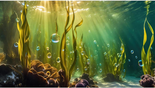 Aquarium Background Underwater Beautiful Coral Reef with Seaweed Bubbles Terrarium Backdrop Aquatic Plants Sunlight Rays Fish Tank Background Tank Aquarium Wallpaper Poster Decor Vinyl 72x24in